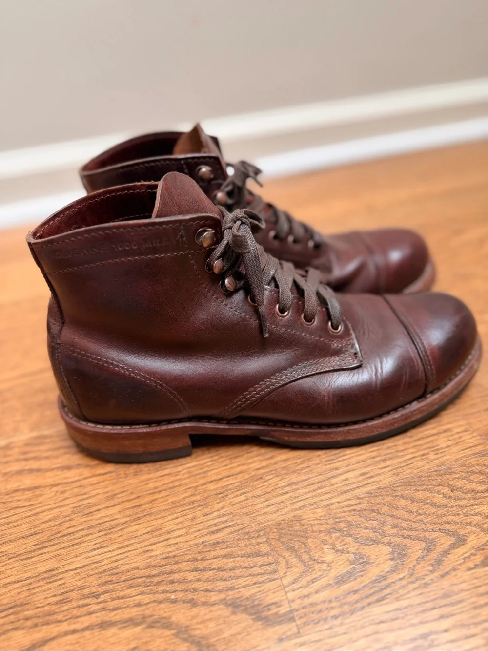 Wolverine 1000 Miles Vibram Men’s Brown Leather Lace-Up Boots